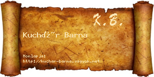 Kuchár Barna névjegykártya