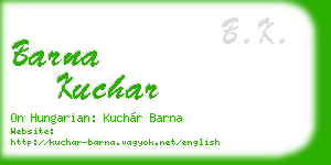 barna kuchar business card