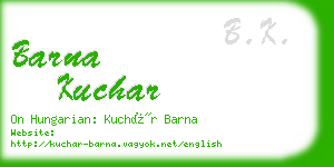 barna kuchar business card